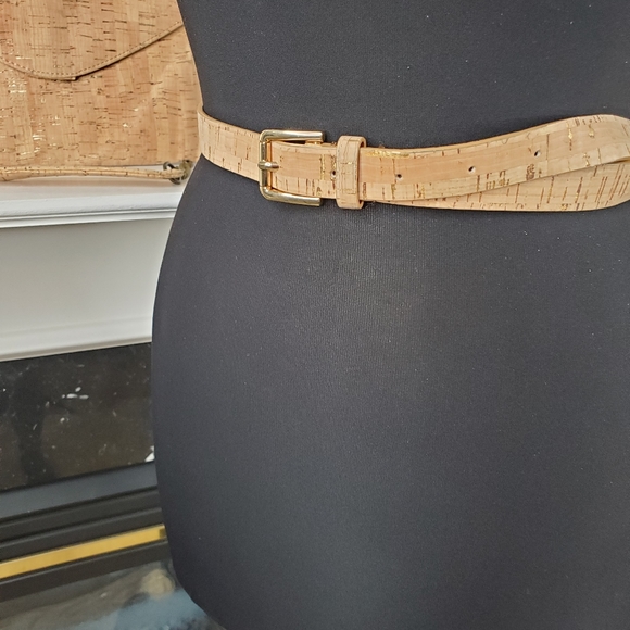 J CREW CORK CLUTCH AND MATCHING BELT SET - Picture 2 of 9